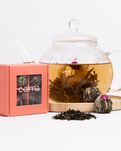 Blooming Tea Box — Caja de Regalo con 4 Esferas de Té Floreciente